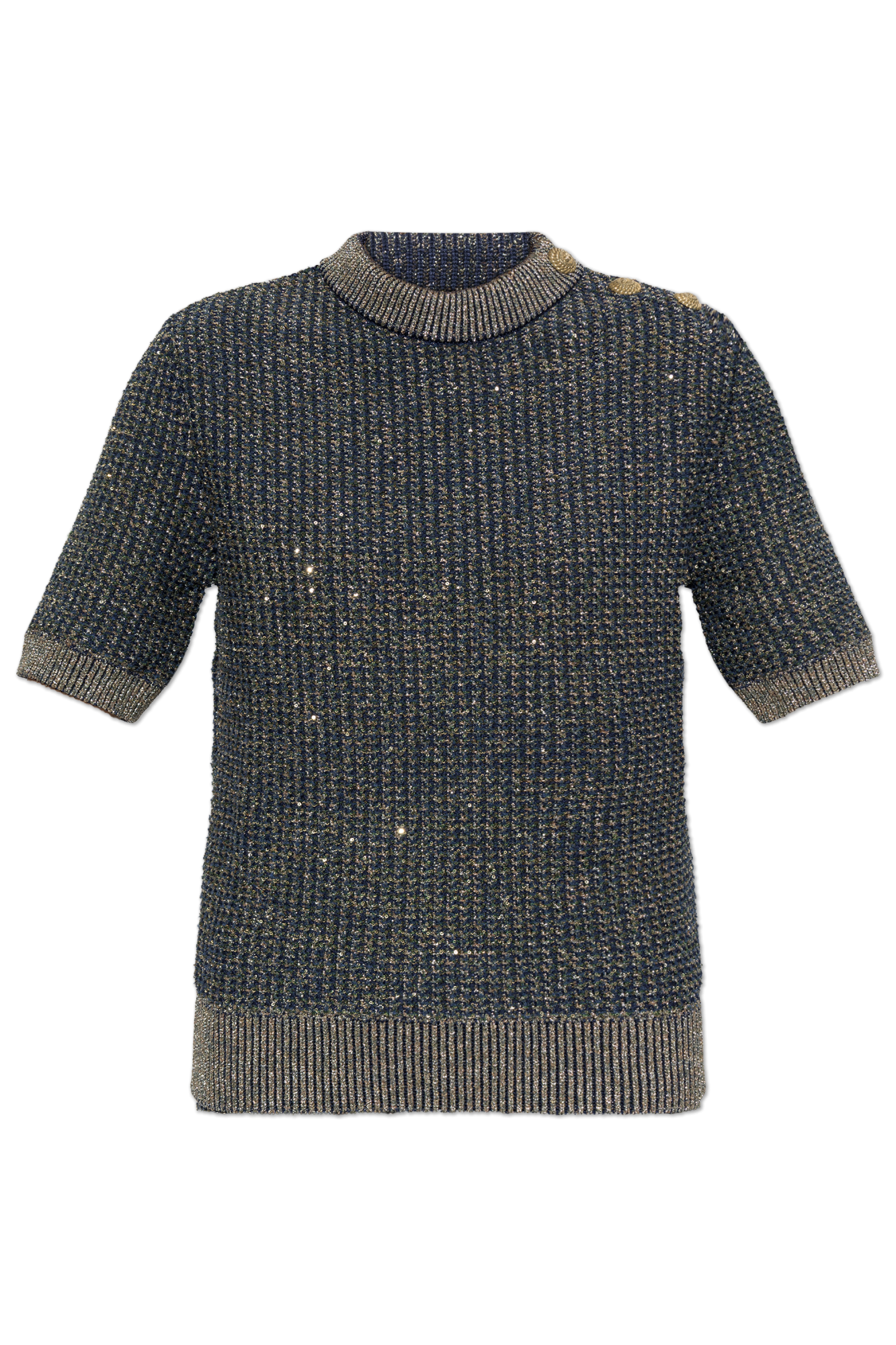 Balmain Top with Lurex Thread and Shimmering Sequins | Women's